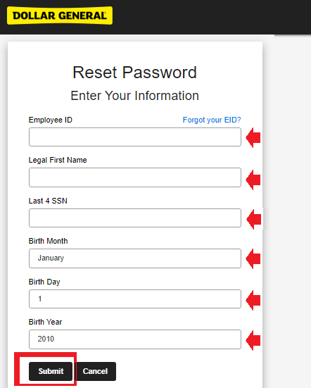 DGME Employee Portal Login Password Reset